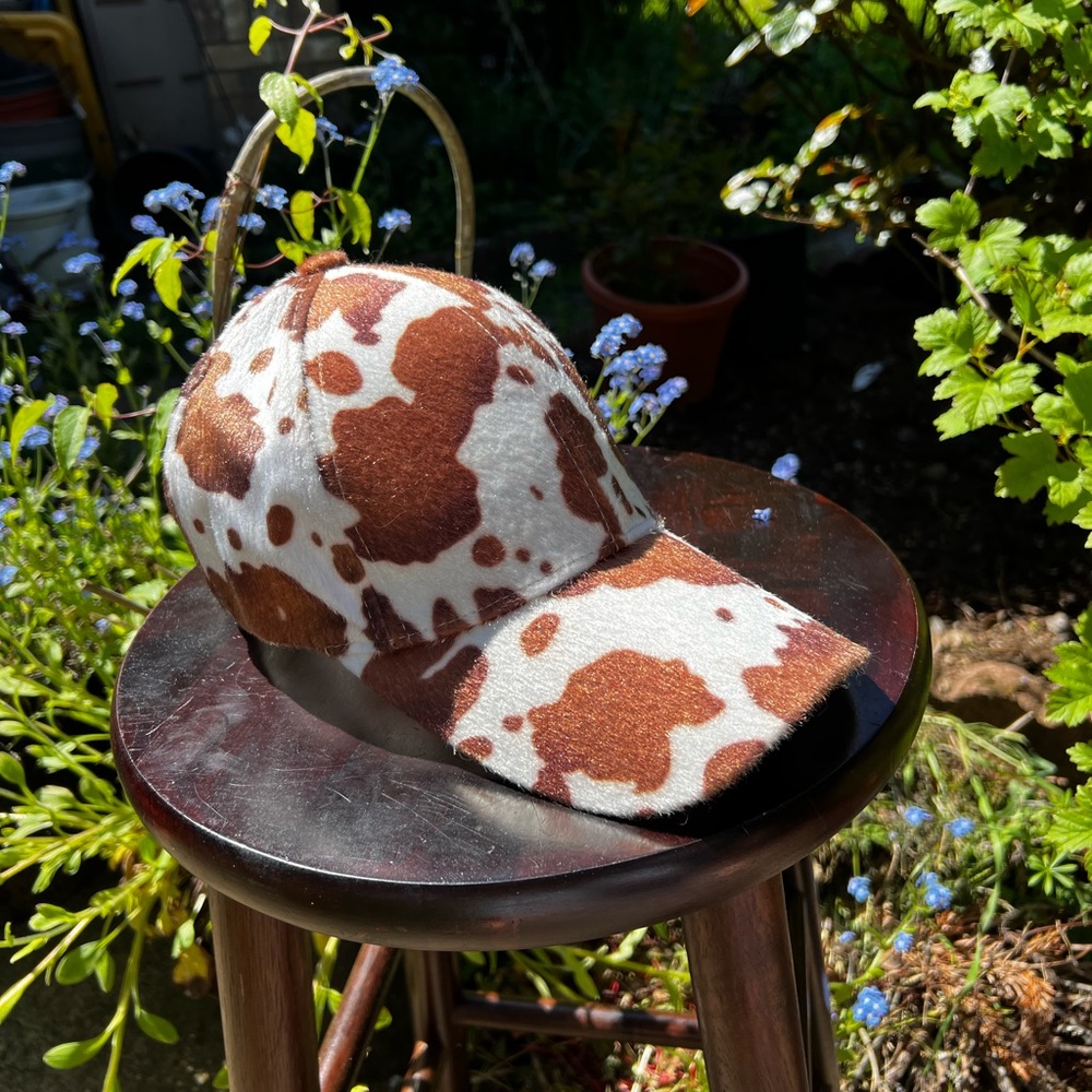 Faux Fur Cow Print Hat